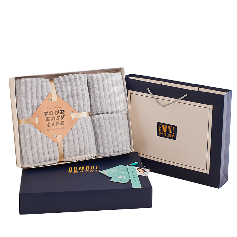 罗兰罗兰（ROMROL）舒柔毛浴巾礼盒(单位：套) 灰色